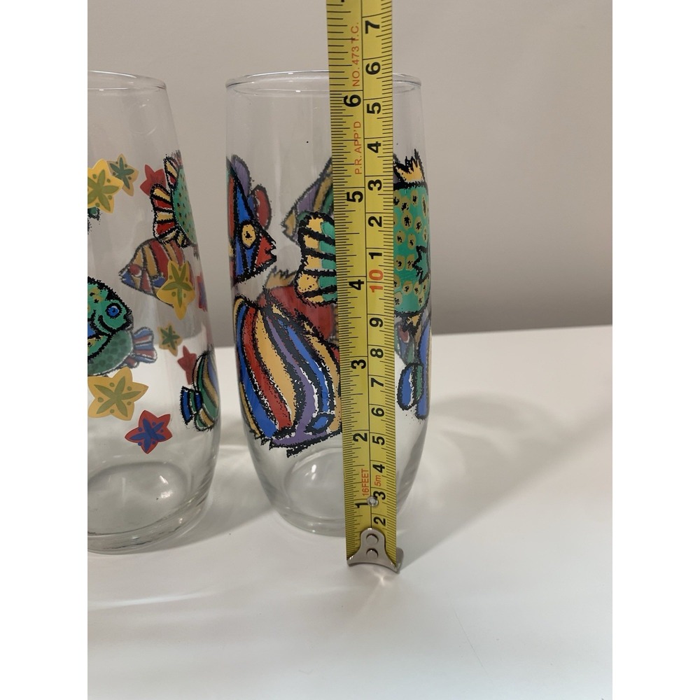 Set Of 5 Vintage Libbey Tropical Fish Drinking Glasses - Picture 3 of 6
